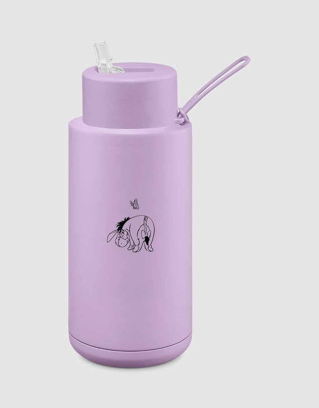 Disney 34oz Ceramic Reusable Straw Lid Bottle Lilac Eeyore