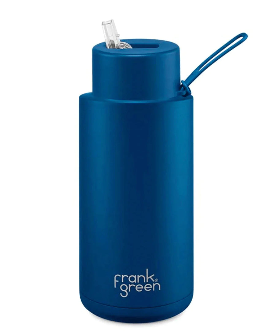 Ceramic 34oz Reusable Bottle Deep Ocean
