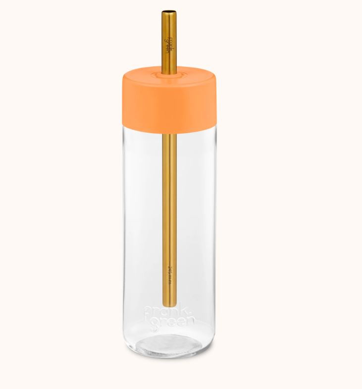 25oz Jumbo Straw Lid Bottle Neon Orange