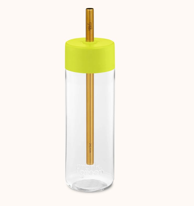 25oz Jumbo Straw Lid Bottle Neon Yellow