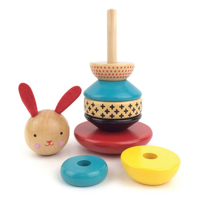 Petit Collage Modern Wooden Stacking Bunny Toy