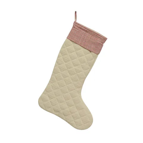QUILTED OFF WHITE STOCKING