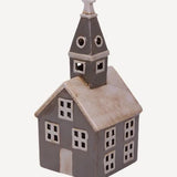 Alsace Tealight House Church Grey